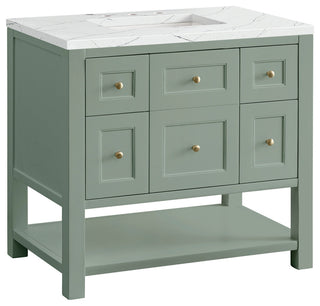 Breckenridge 36" Single Vanity, Smokey Celadon,  Ethereal Noctis Top