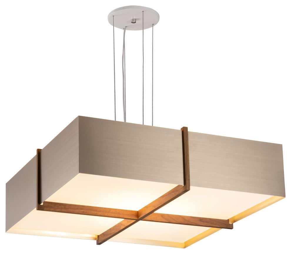 Veram Pendant Integrated LED, Walnut, Brushed Rose Gold, 24, 3500k
