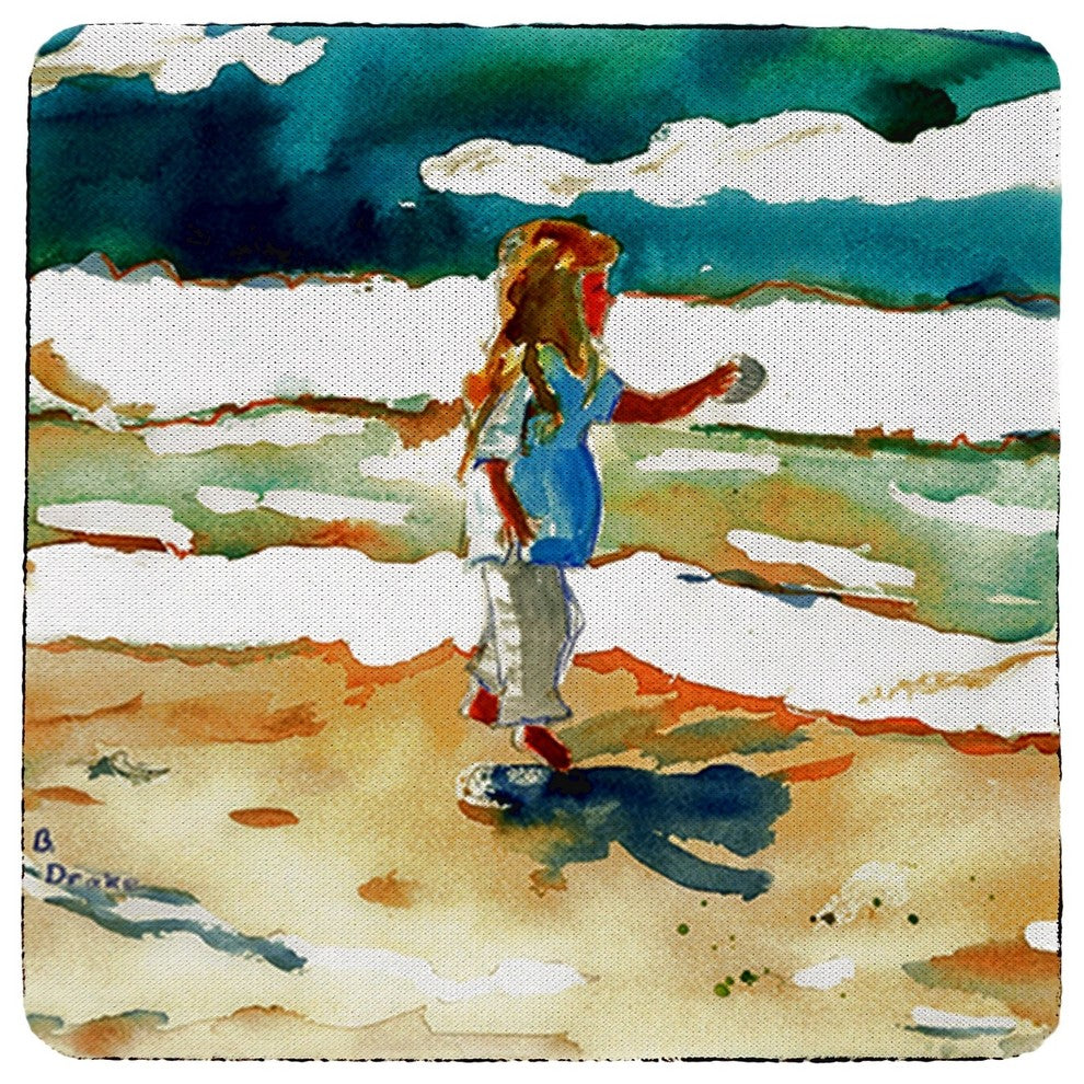 Girl at the Beach Coaster - 3 Sets of 4 (12 Total)