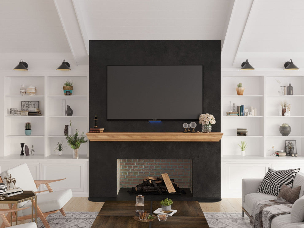 Dogberry Collections Shaker Wood Mantel, Aged Oak, 72"