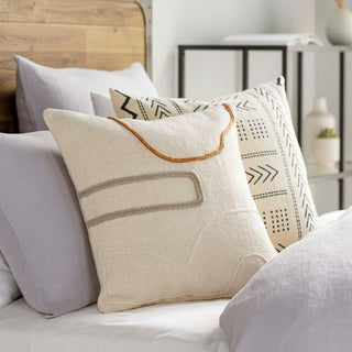 Surya Philip Cream Pillow Cover 22"H X 22"W
