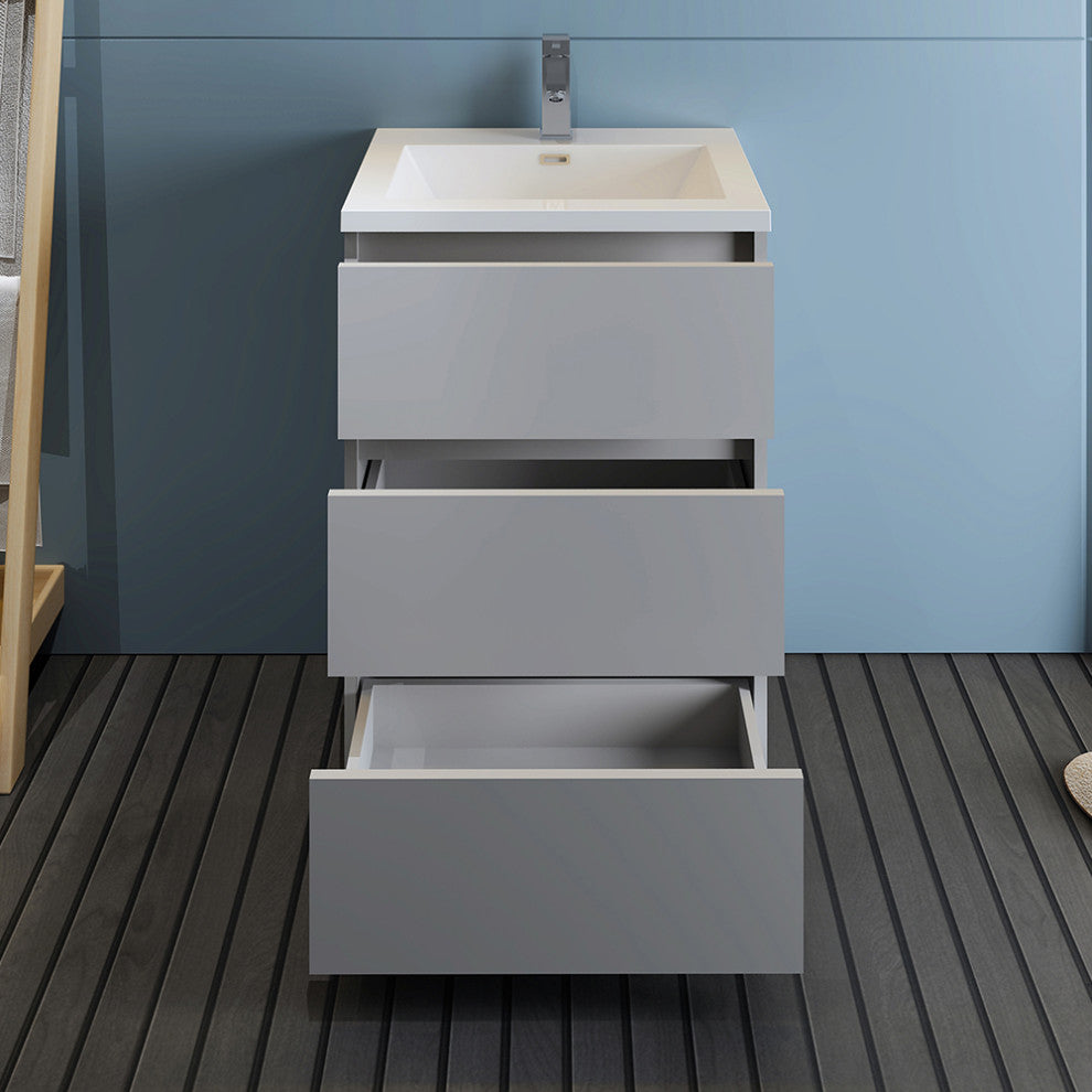 Fresca Lazzaro 24" Gray Cabinet With Integrated Sink