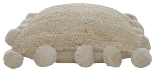 Ox Bay Handwoven Tan Solid Organic Jute Pillow Cover, 20"x20"