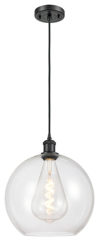 Innovations 516-1P-BK-G122-12 1-Light Mini Pendant, Matte Black