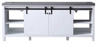 Marsyas 84" Double Vanity, White Square Sinks, No Mirror, White