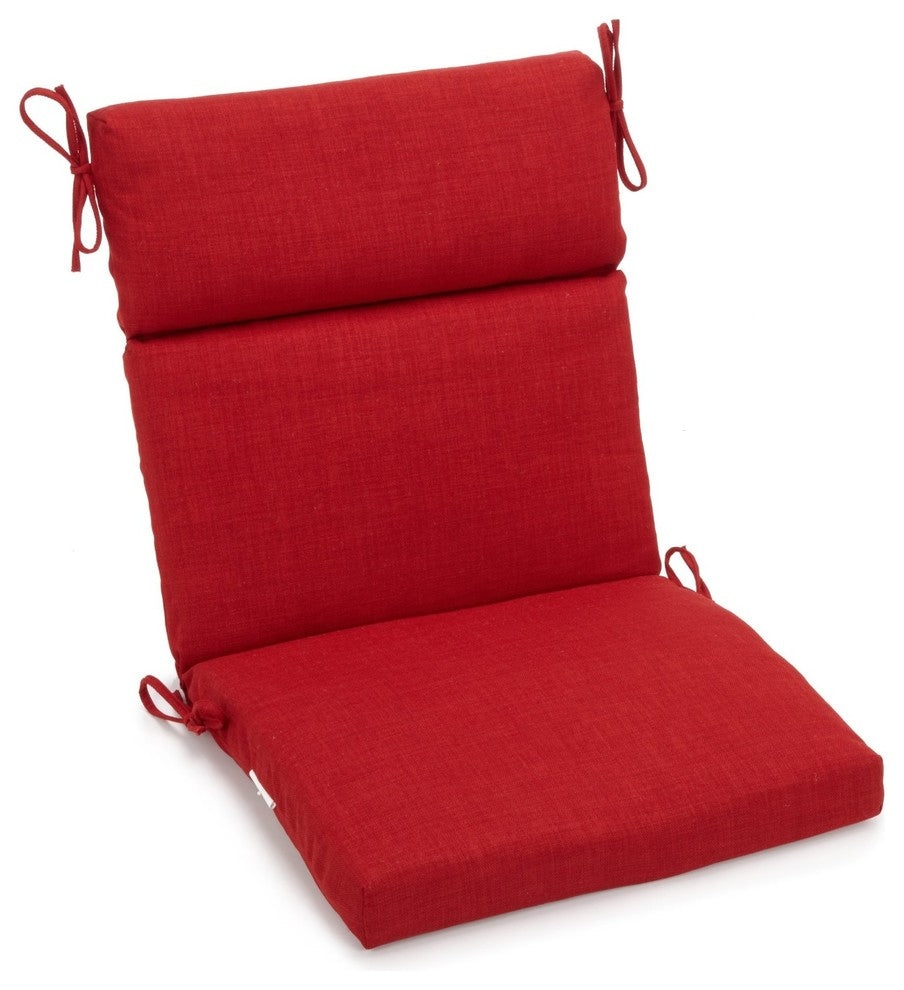 20"x42" Spun Polyester Outdoor Squared Seat/Back Chair Cushion, Papprika