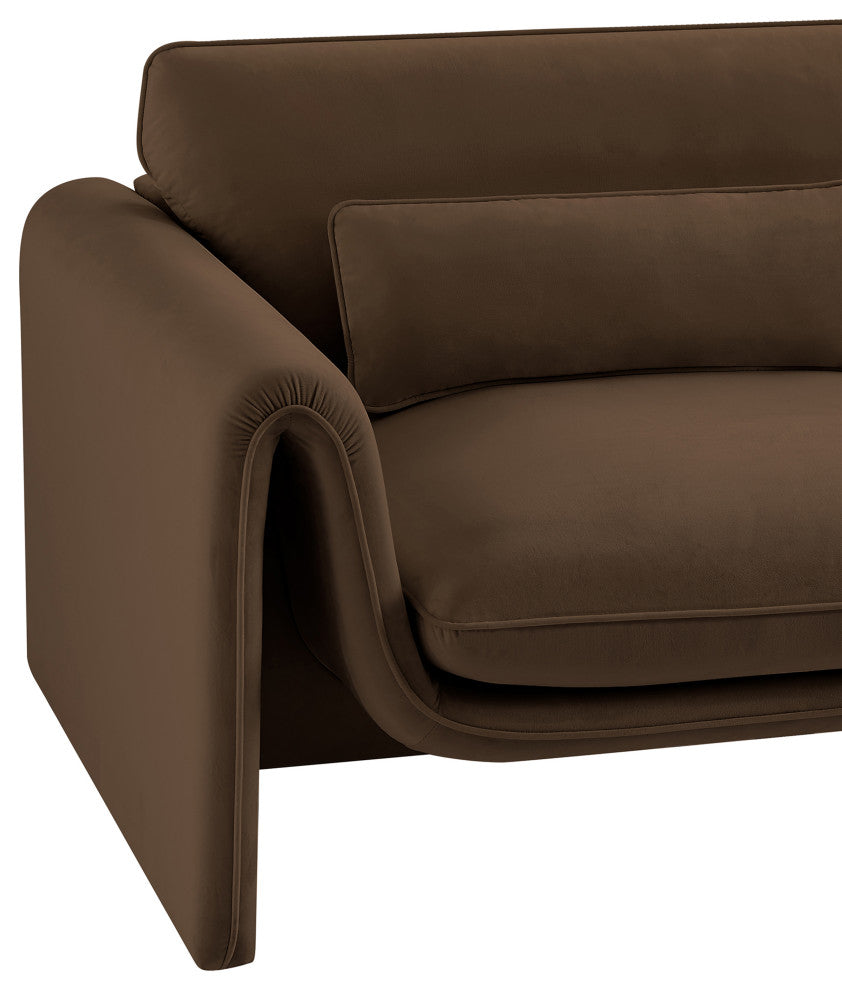 Sloan Brown Velvet Fabric Chair