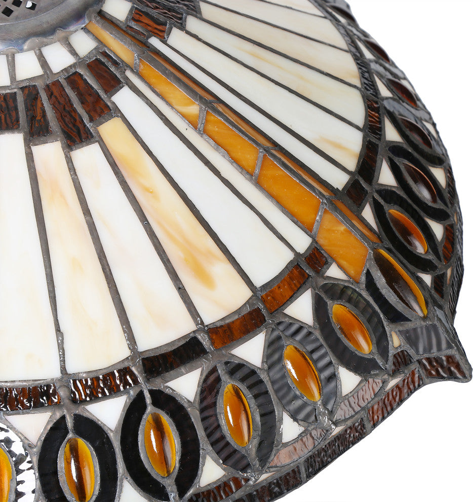 Serena d'italia Tiffany 2-Light  Amberjack 58" Bronze Floor Lamp