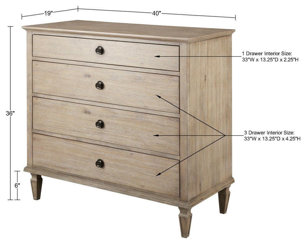 Madison Park Signature Victoria Nightstand, 4-Drawer Dresser