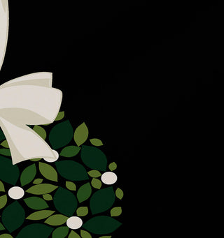 Mistletoe Me, Floral Print Placemat, Black (Set of 4), 18 x 14"