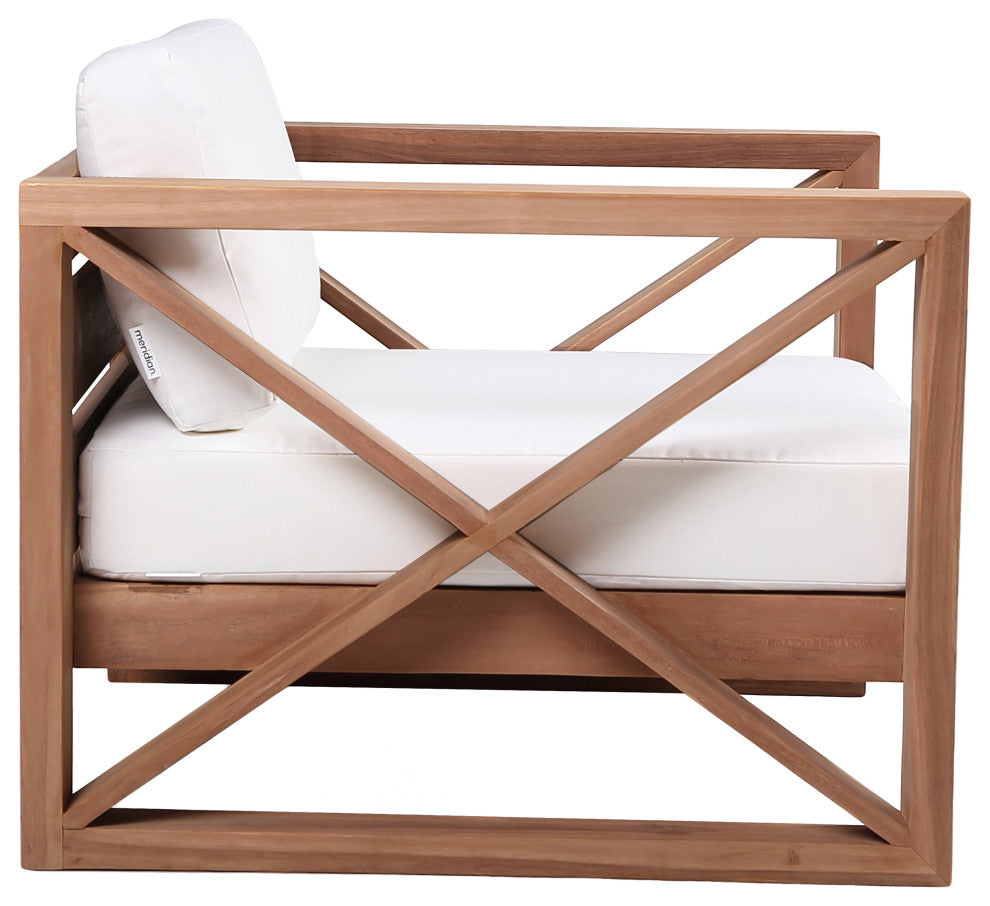 Anguilla Waterproof Fabric Upholstered Outdoor Chair, Off White