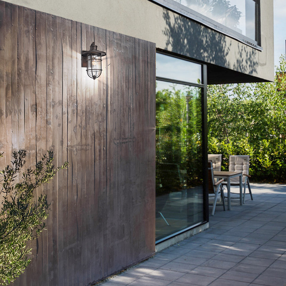 CHLOE Lighting Markus Transitional 1-Light Rubbed Bronze Outdoor Wall Sconce