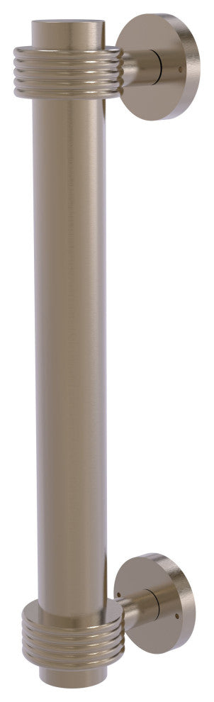 8" Door Pull With Groovy Accents, Antique Pewter