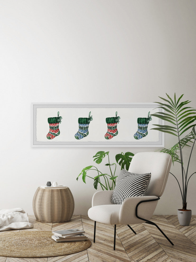 "Waiting for Santa" Framed Painting Print, 45x15