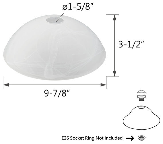 23514-11 Replacement Alabaster Torchiere Lamp Glass(42mm) Shade