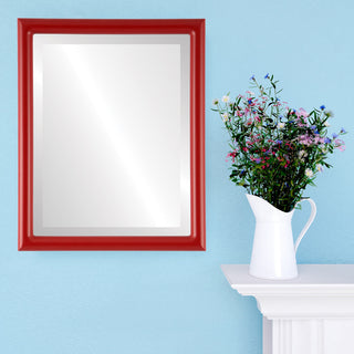 Pasadena Framed Rectangle Mirror, Holiday Red, 19"x25"