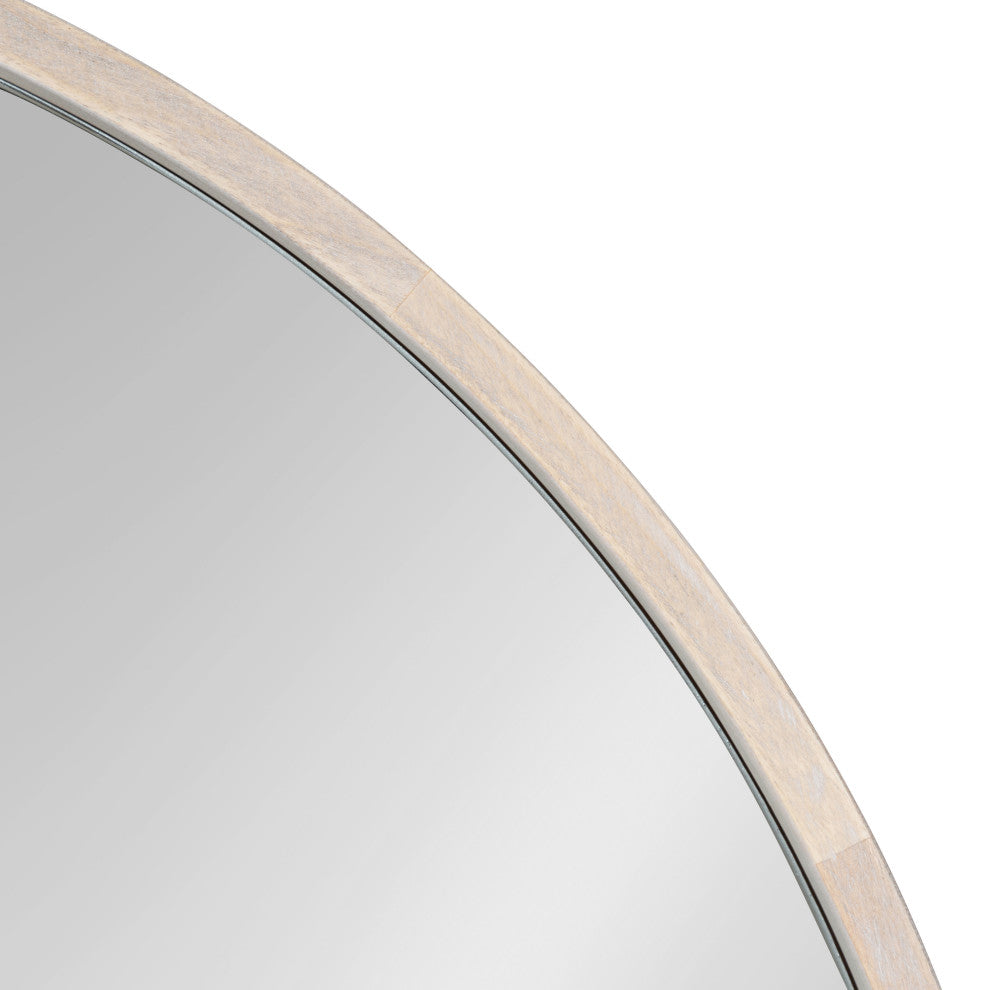 Valenti Round Framed Mirror, White 18 Diameter