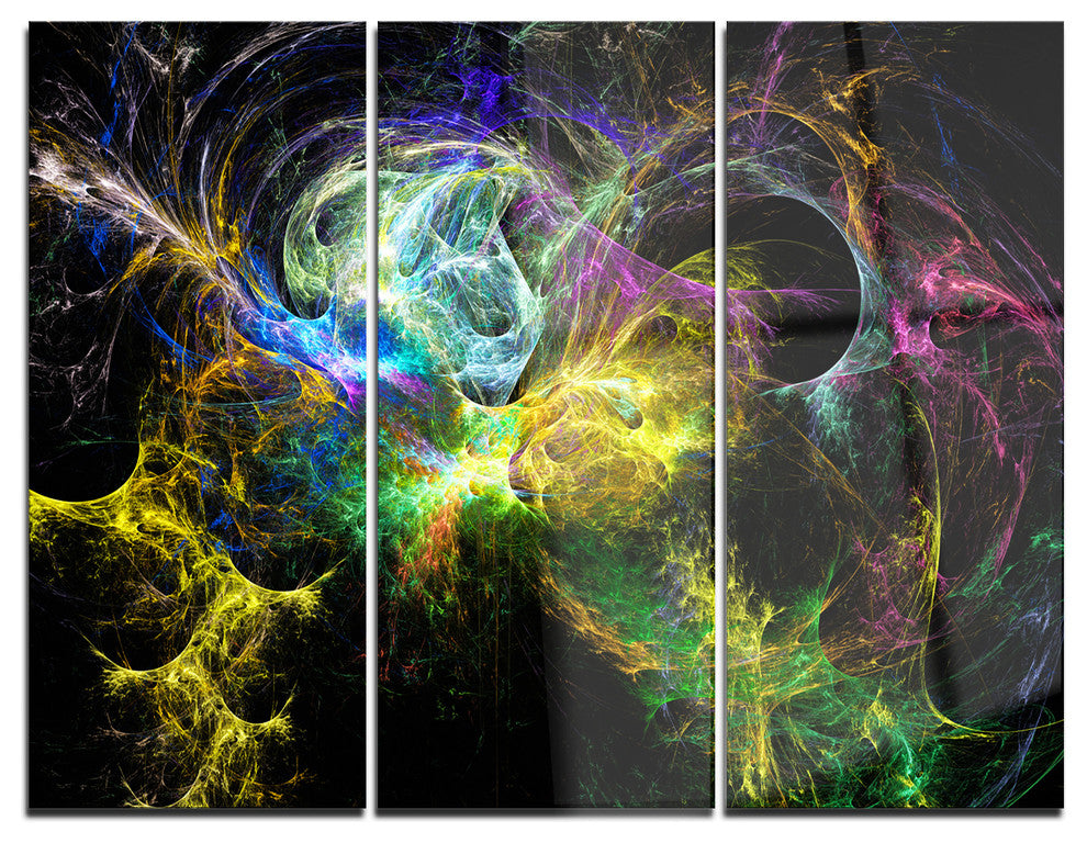 "Wings of Angels Yellow" Digital Metal Wall Art, 3 Panels, 36"x28"
