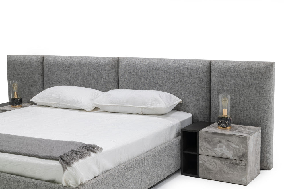 Nova Domus Maranello Modern Grey Bed, Eastern King