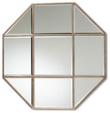 Enora Modern Antique Bronze Finished Metal Geometric Accent Wall Mirror