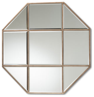 Enora Modern Antique Bronze Finished Metal Geometric Accent Wall Mirror
