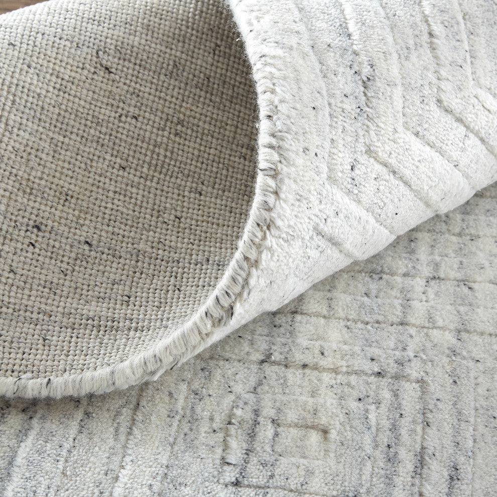Weave & Wander Tatem Minimal Viscose Rug, White/Gray, 9' x 12' Rug