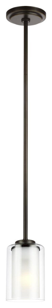 Generation Lighting 6137301 Elmwood Park 4"W Mini Pendant - Bronze