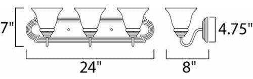 Maxim 8013 Essentials 24"W Bath Light - Polished Chrome / Marble Glass