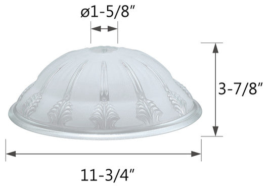 23152-11 Replacement  Clear&Sandblasted/2 Tone Torchiere Lamp Glass(42mm) Shade