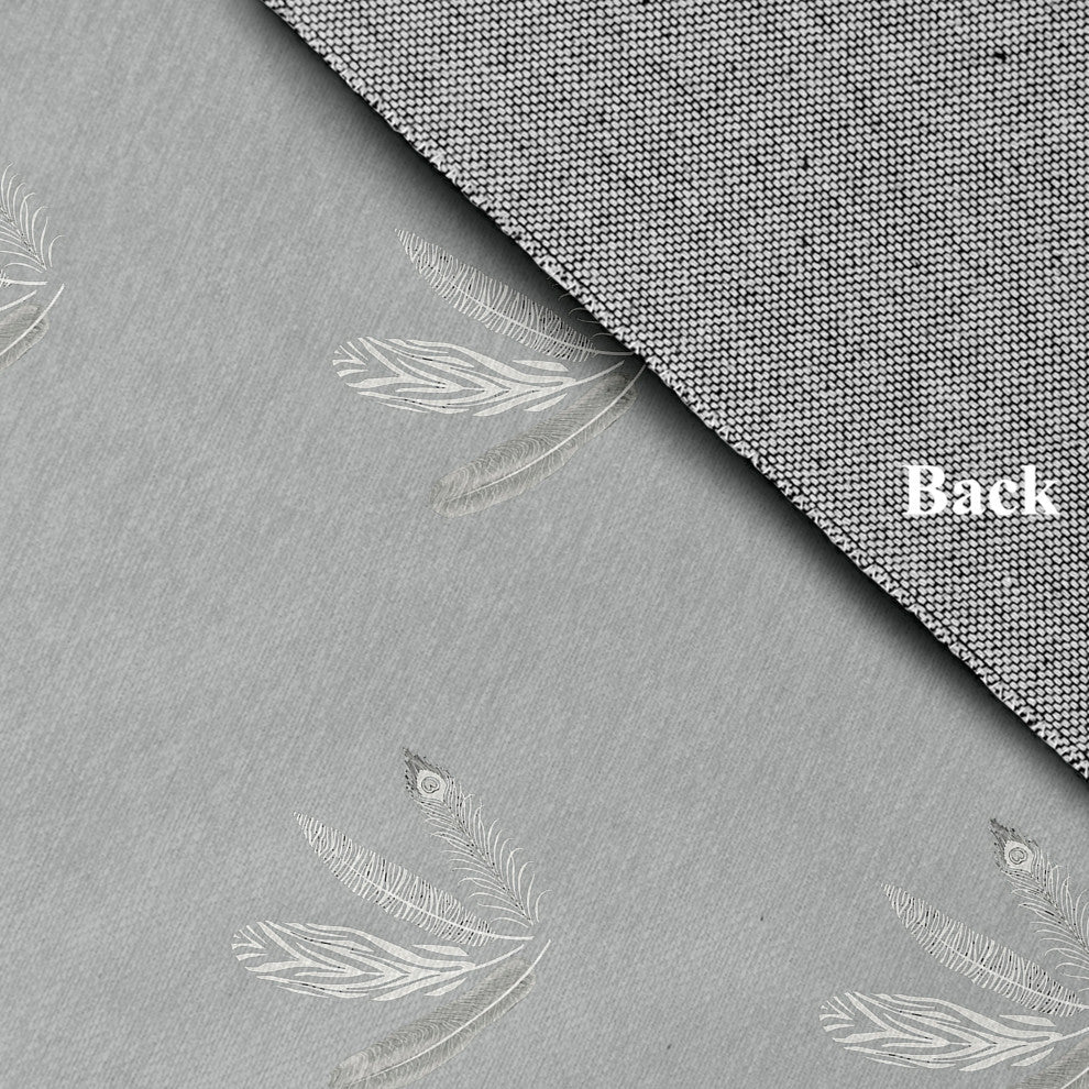 Feather Pattern Spring Chenille Rug, Gray, 5'x7'