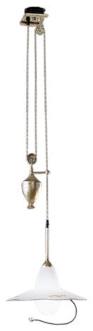 Country Line 1826 Pendant, Verdigris And Rust, Satin White and Blue