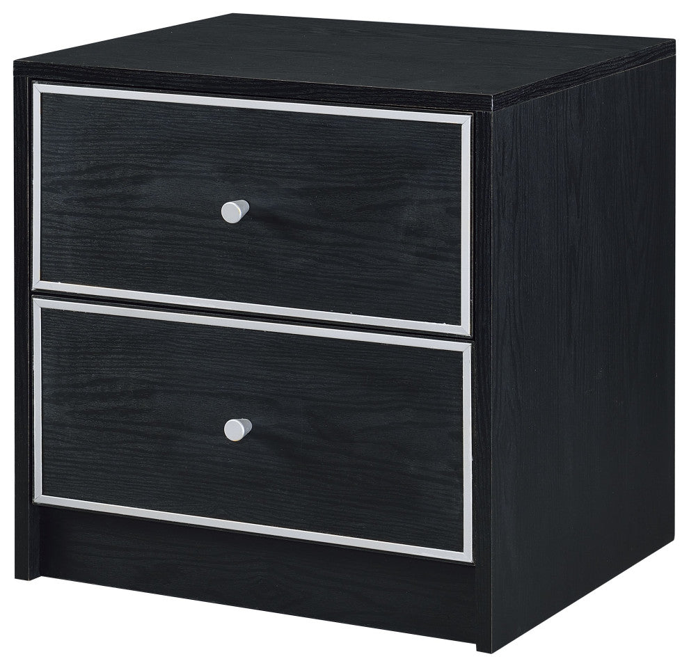 Jabir Accent Table, Brown Walnut and Black Finish