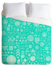 Deny Designs Nick Nelson Modern Elements In Turquoise Duvet Cover - Lightweight