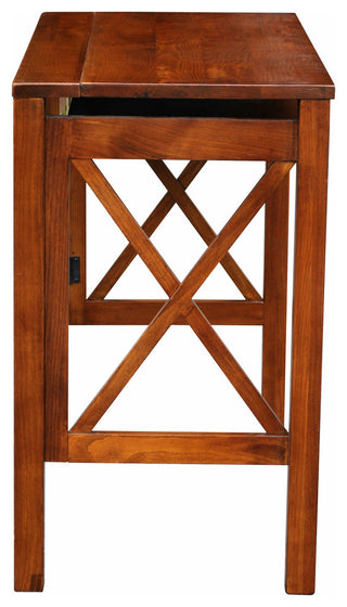 Montego Folding Desk With Pull-Out, Warm Brown