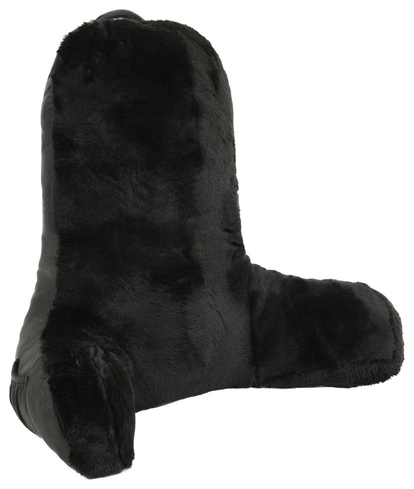 Faux Fur Bedrest Shell, Black, 28"x30" X17"