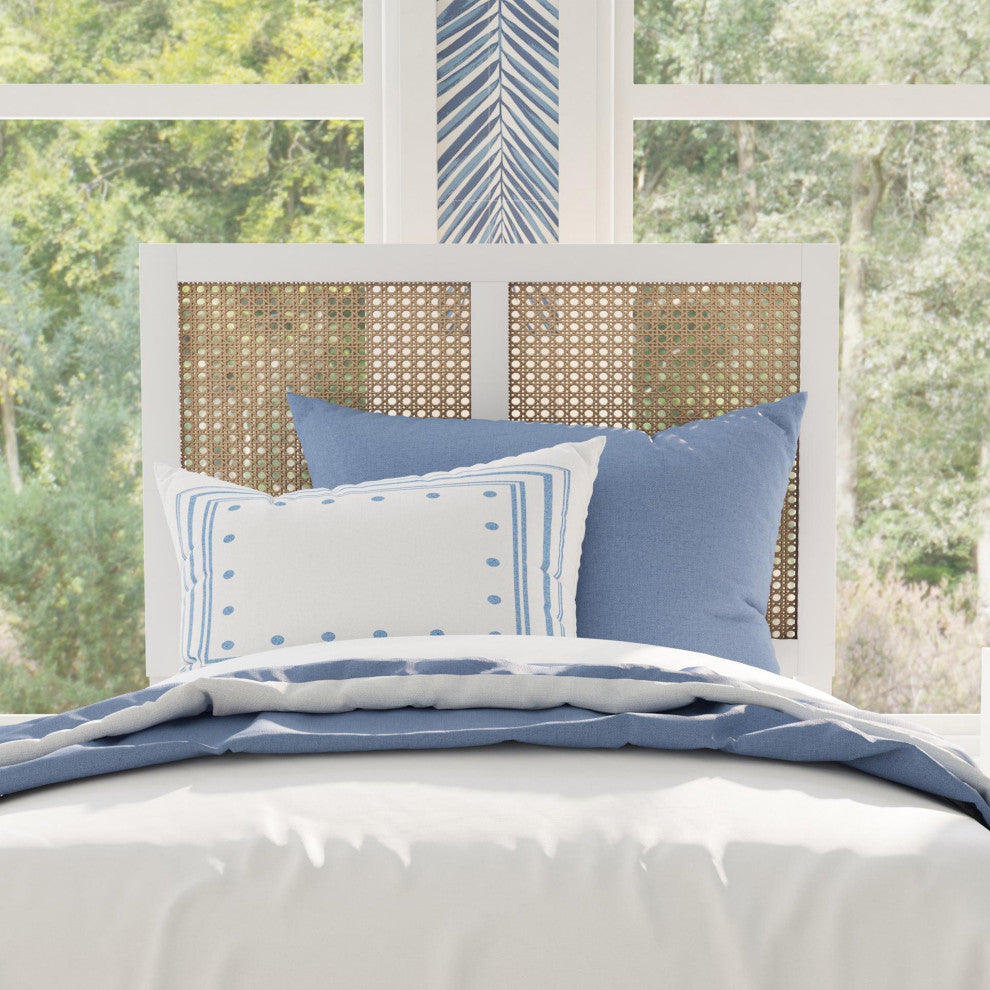 Hillsdale Serena Wood and Natural Cane Panel Twin Size Headboard