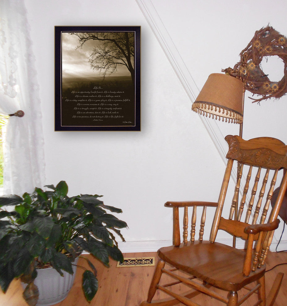 "Life Is" By Dee Dee, Printed Wall Art, Ready To Hang, Black Frame