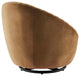 Whirr Tufted Performance Velvet Performance Velvet Swivel Chair, Black Cognac