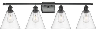 Innovations 516-4W-BK-GBC-82 4 Light Bath Vanity Light, Matte Black