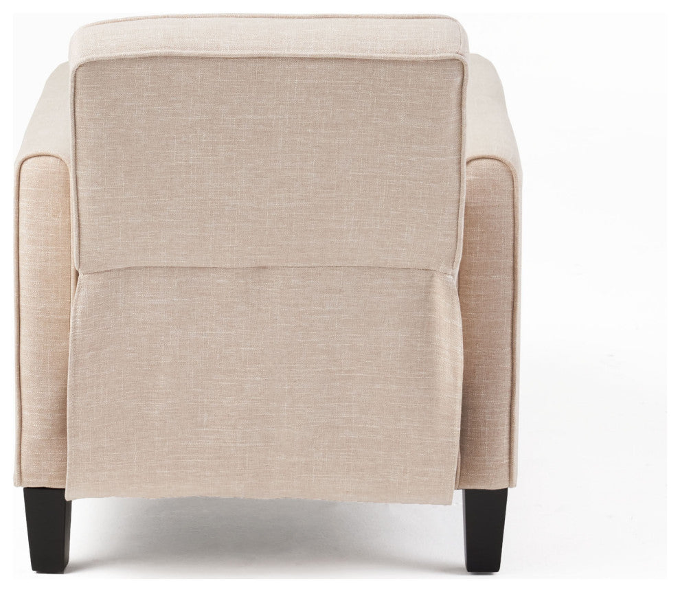 GDF Studio Hinus Indoor Upholstery Club Chair Recliner, Light Beige