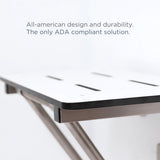 18" x 15" White Folding Wall Mount Shower Seat Bench, ADA Compliant
