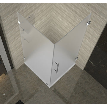 Aquadica GS 38"x38"x72" Frameless Sq. Frosted Shower Enclosure+Shelves Stainless
