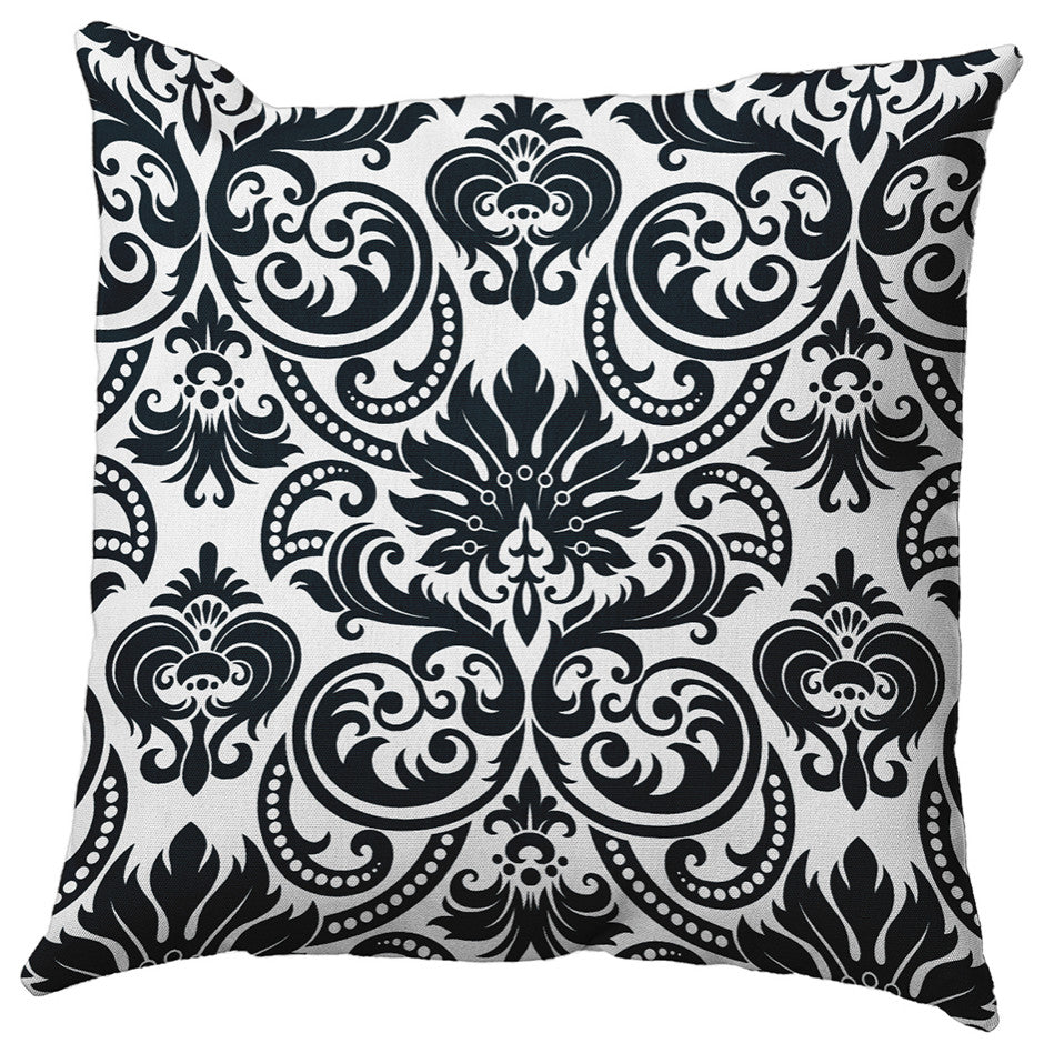 Alexys Polyester Indoor/Outdoor Pillow, Black, 20"x20"