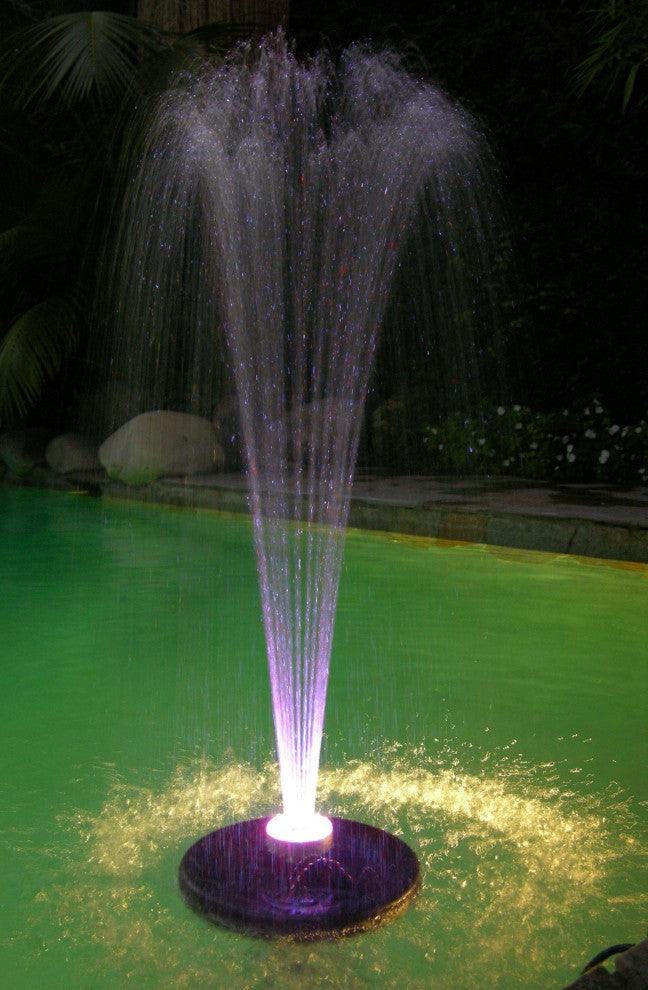 398 GPH Pump 48 LED Light Floating Spray Fountain, Black