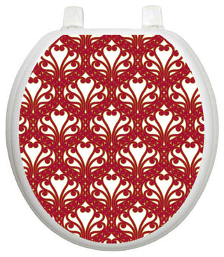 Queen Ann's Lace Toilet Tattoos Seat Cover, Vinyl Lid Decal, Bathroom Decor, Round