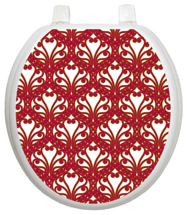 Queen Ann's Lace Toilet Tattoos Seat Cover, Vinyl Lid Decal, Bathroom Decor, Round