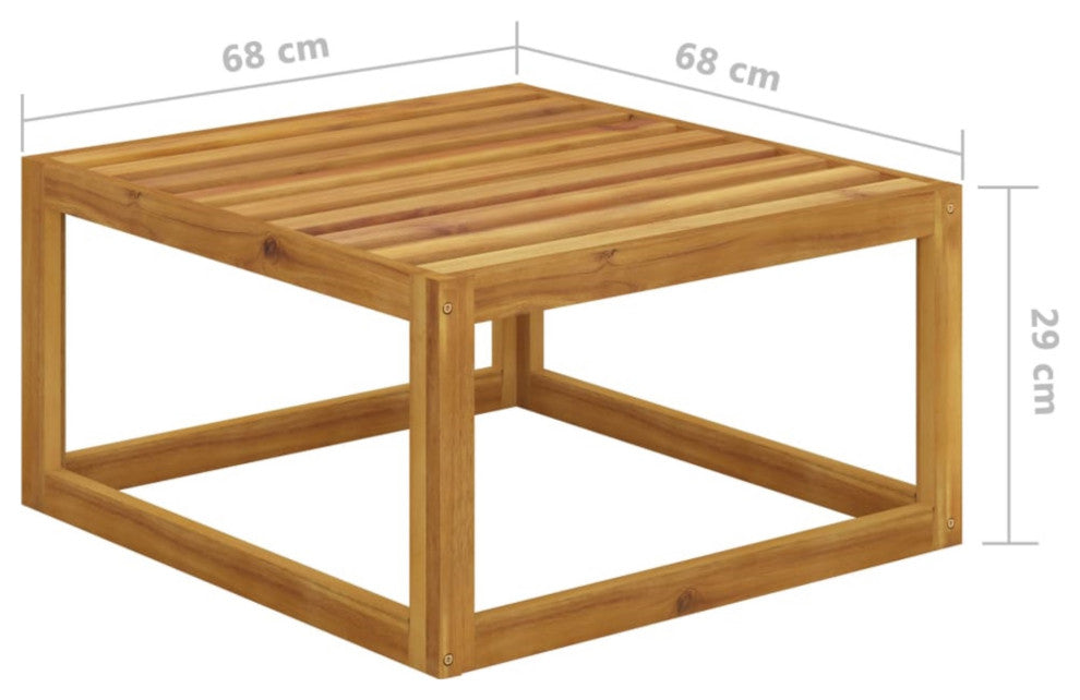 Vidaxl Footrest With Cream White Cushion Solid Acacia Wood