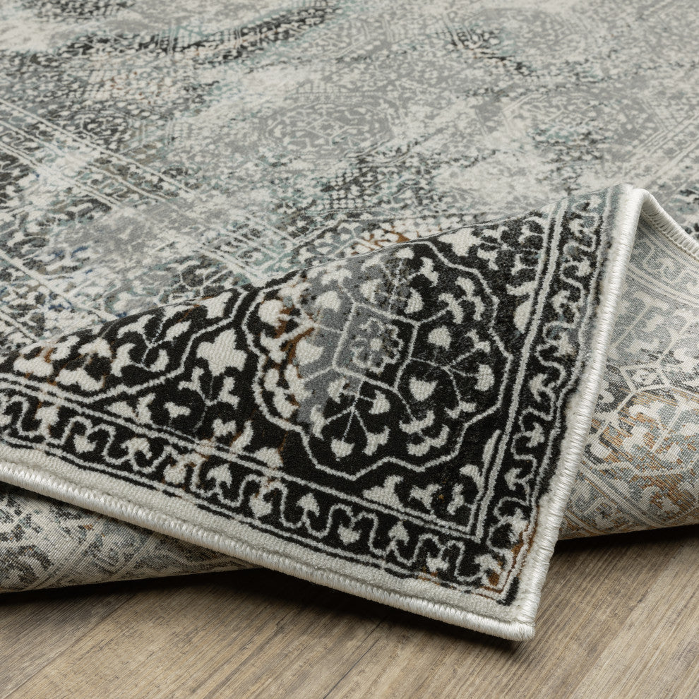 Galion Oriental Secrets Grey/Multi Indoor Area Rug, 6'7"x9'6"
