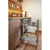 Two-Tier Knife Block Pull Out Organizers With Soft Close