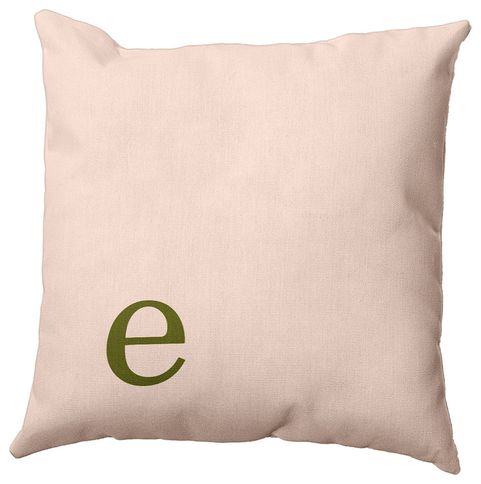 26"x26" Modern Monogram Decorative Throw Pillow, Olive